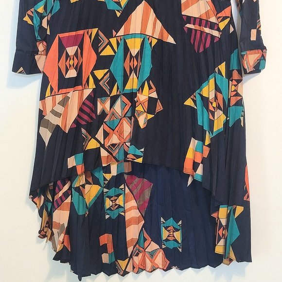 One of a kind Zara long patterned high-low dress / Size L - Picture 2 of 3